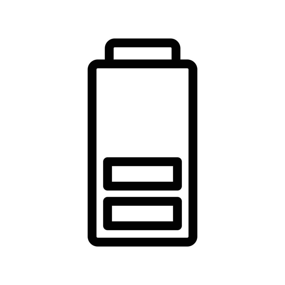 Battery icon Black and white outline vector