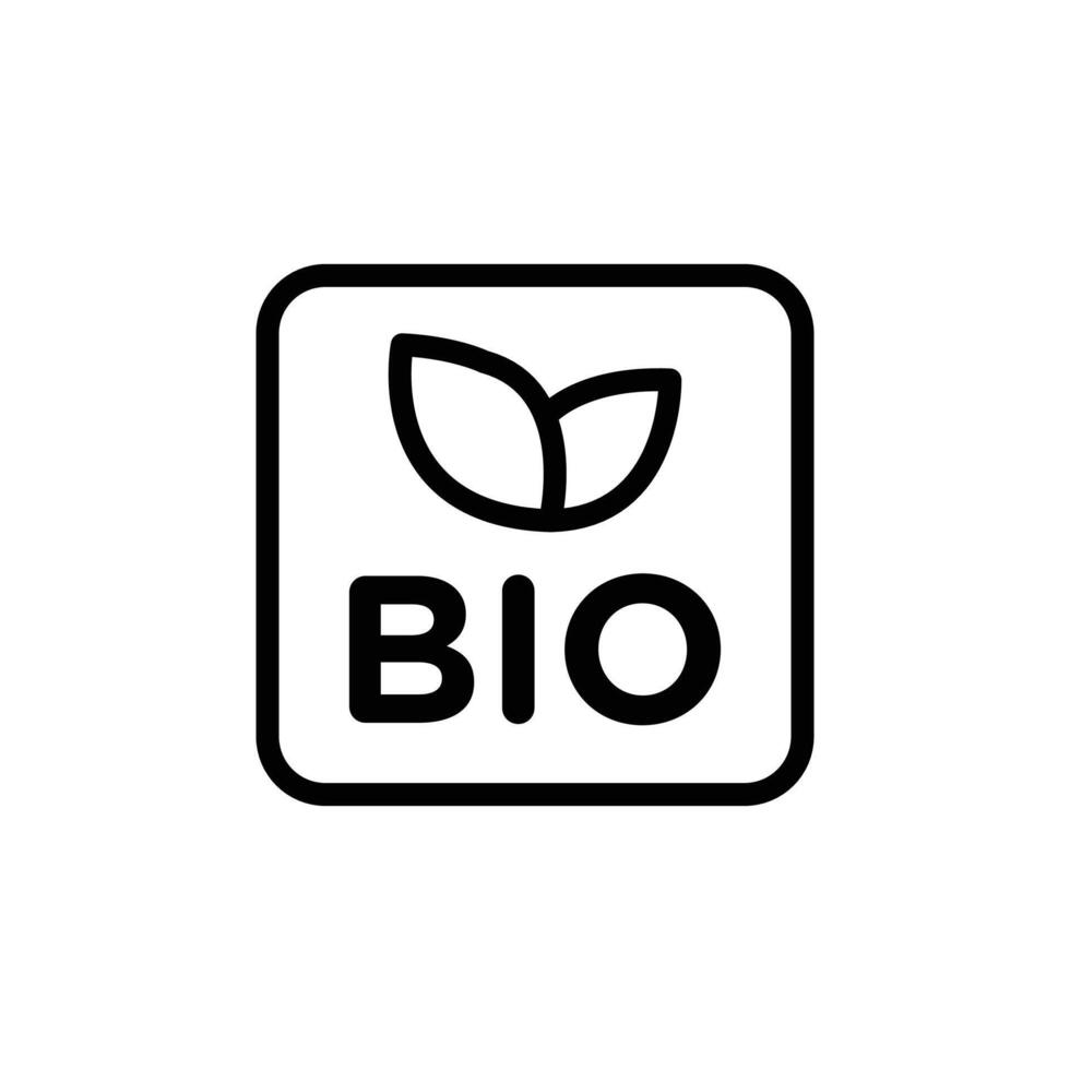 Bio icon Black and white outline vector