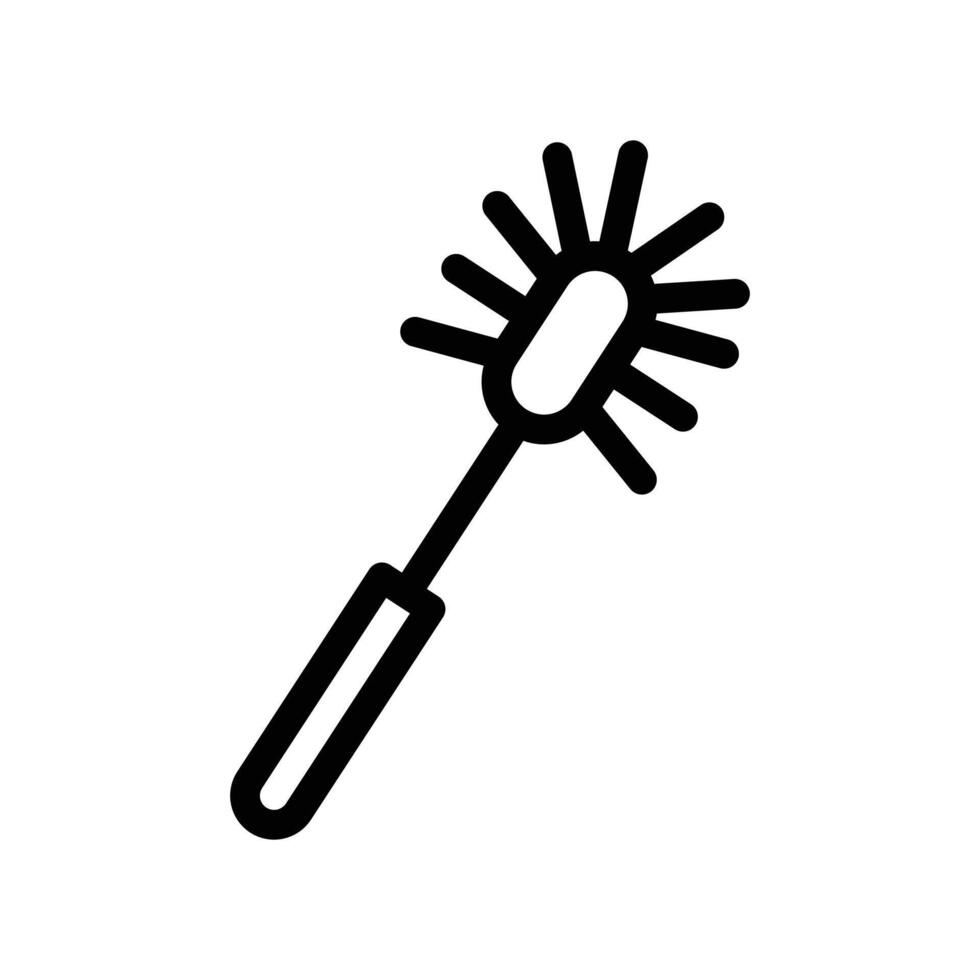 Bottle sweeper cleaning brush icon Black and white outline vector