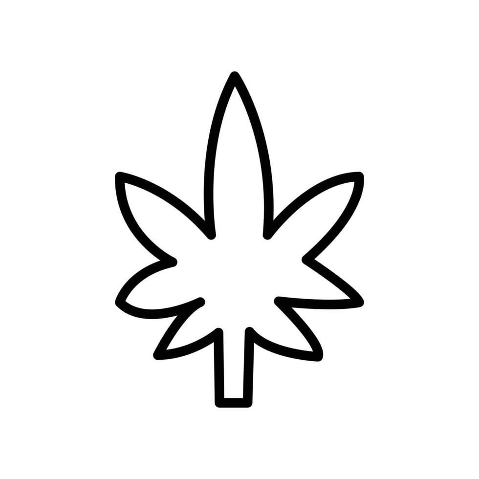 Cannabis leafs icon Black and white outline vector