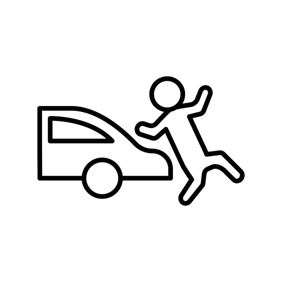 car Accident icon Black and white outline vector