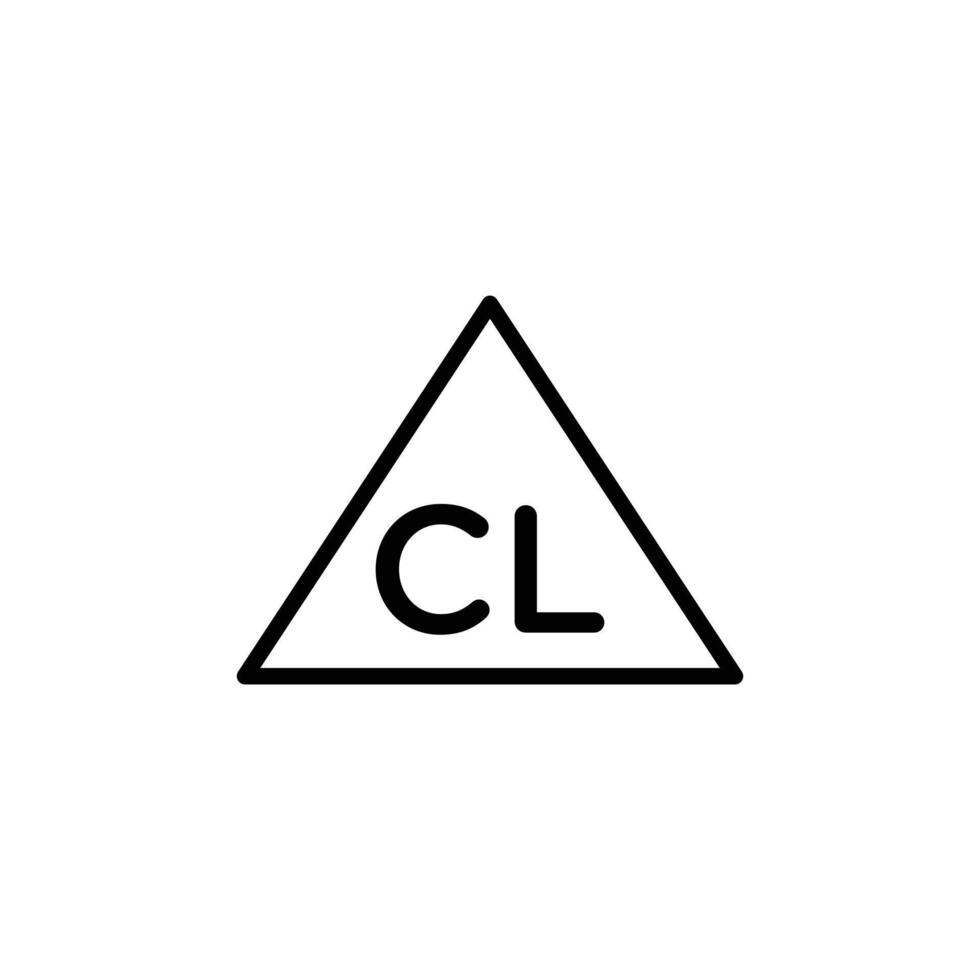 Chlorine bleach icon Black and white outline vector