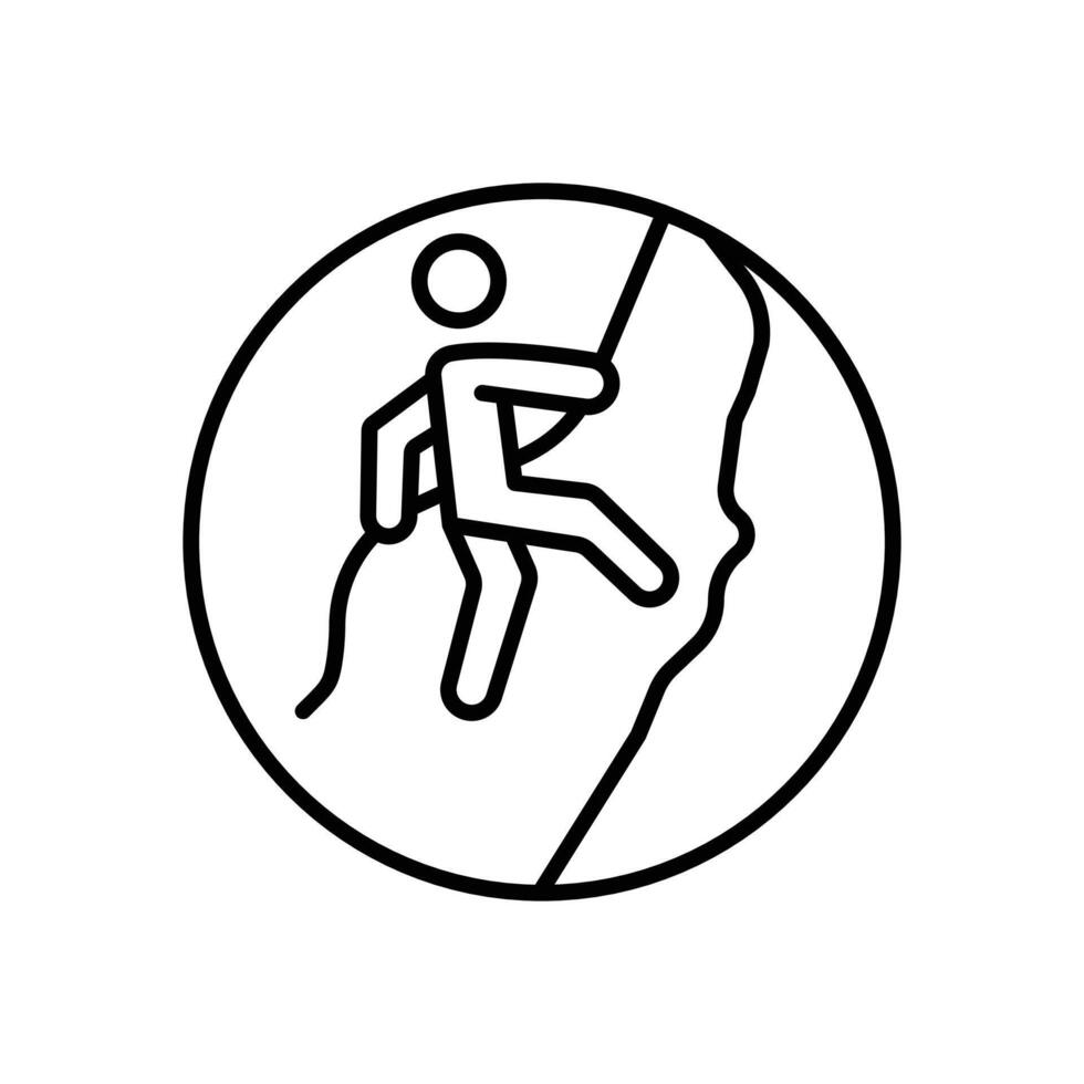 Climbing icon Black and white outline vector