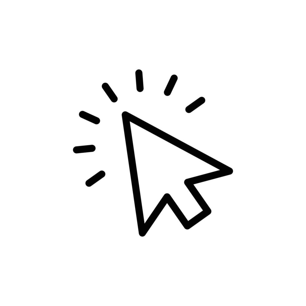 Click icon Black and white outline vector