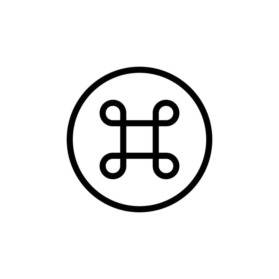 Cmd or command icon Black and white outline vector