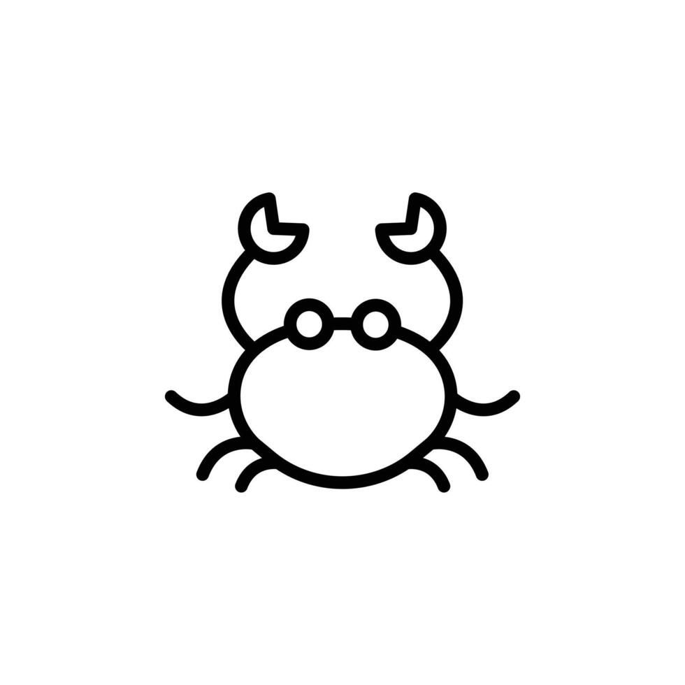 Crabs icon Black and white outline vector