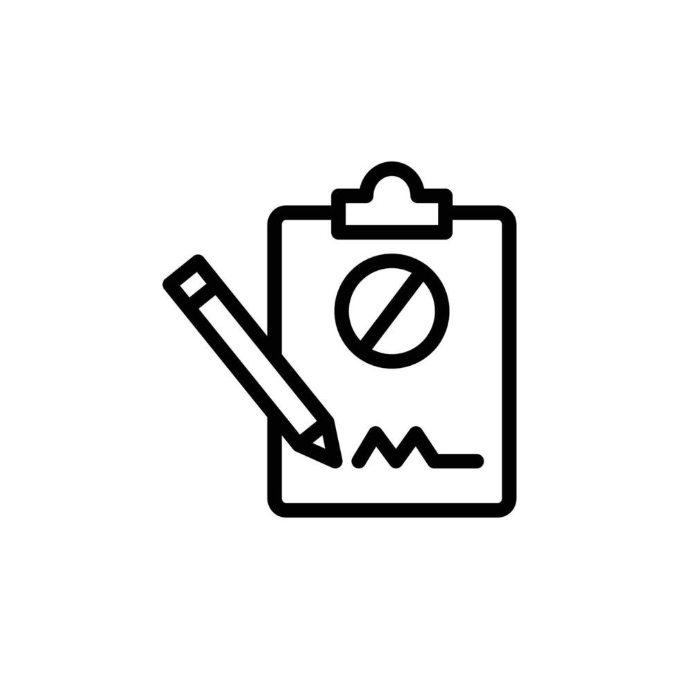 Document petition icon Black and white outline vector