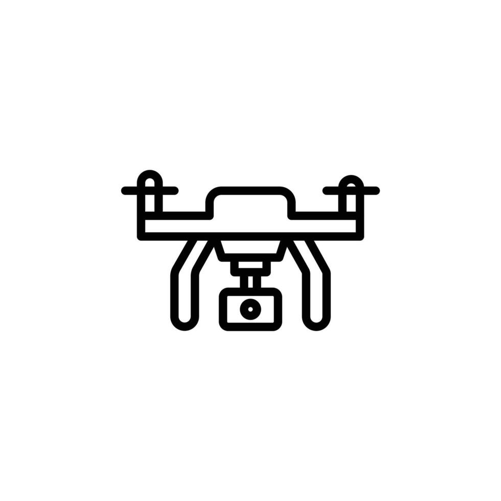 Drone Technology icon Black and white outline vector