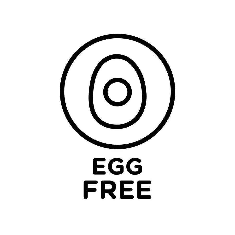 egg free icon Black and white outline vector