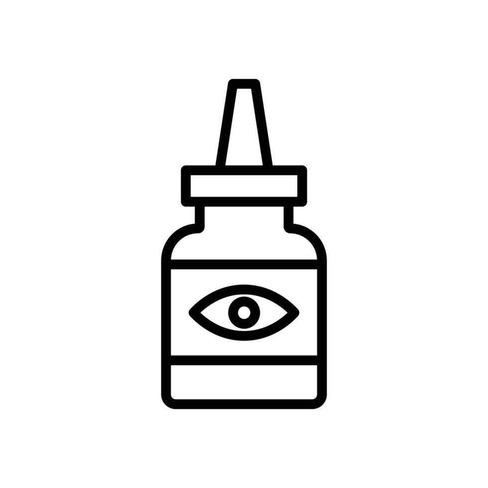 EYE DROP icon Black and white outline vector