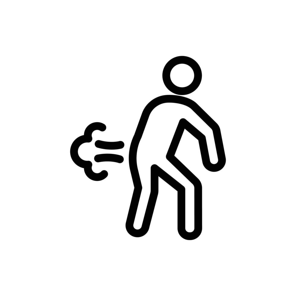 Farting icon Black and white outline vector