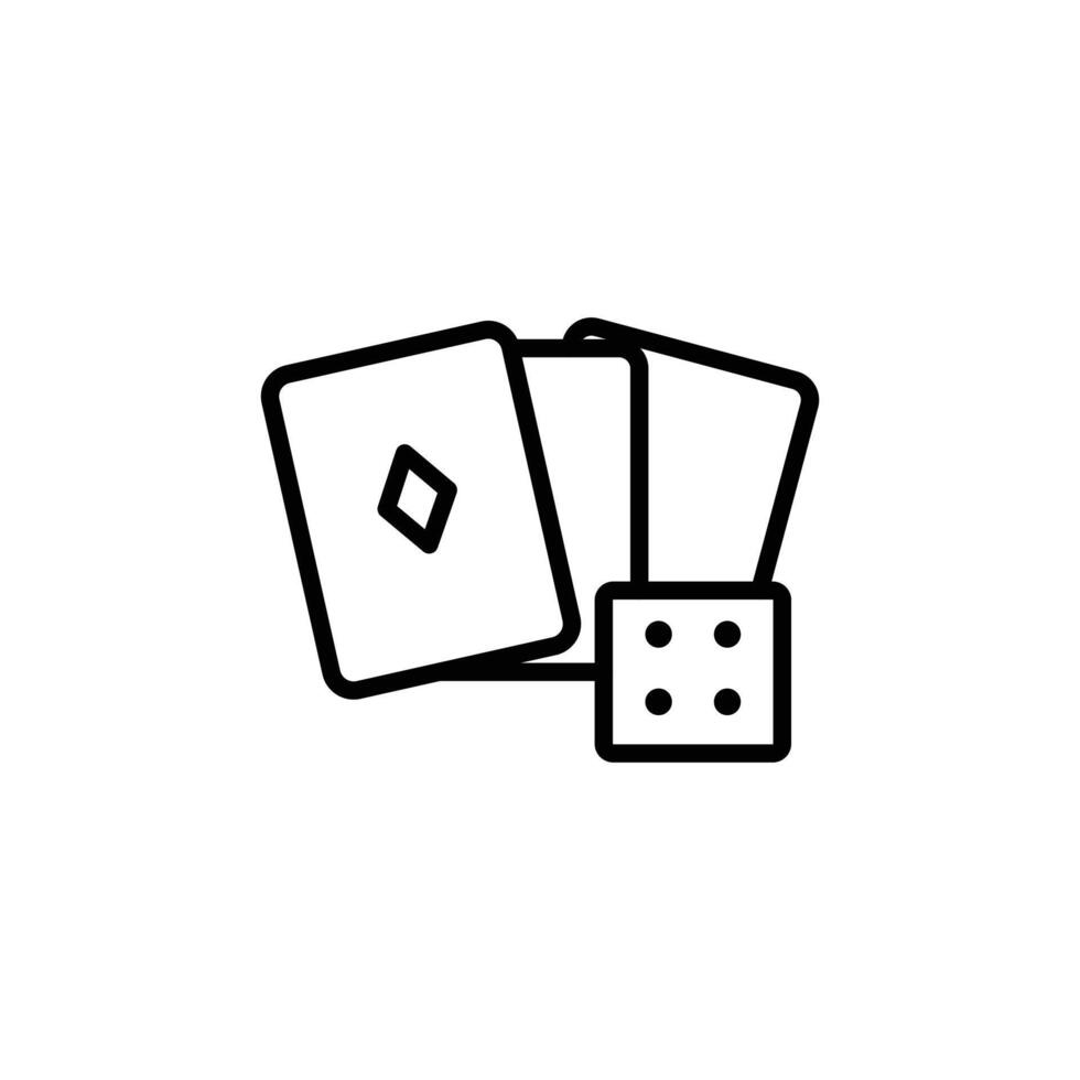 Gambling icon Black and white outline vector