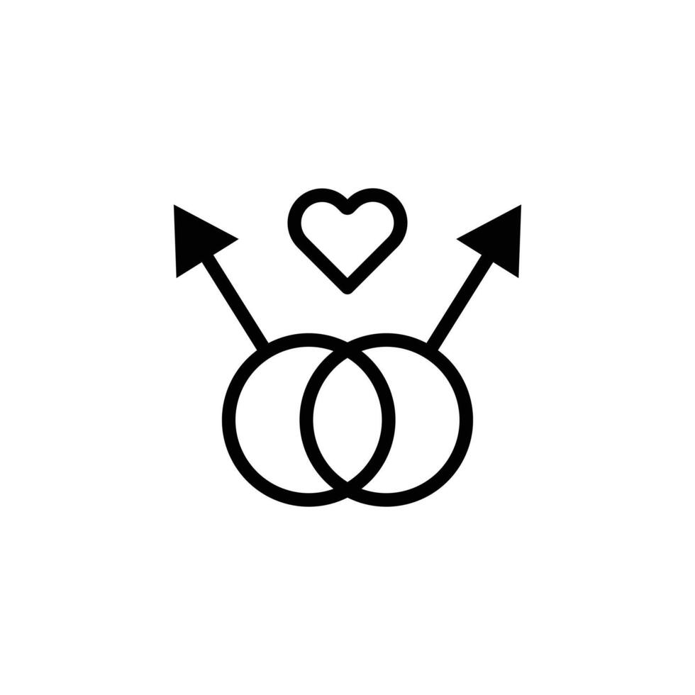 Gay icon Black and white outline vector
