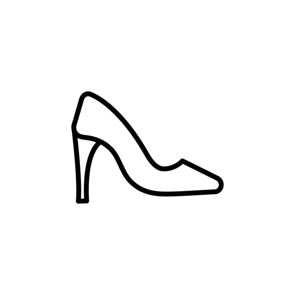 high heel shoes icon Black and white outline vector