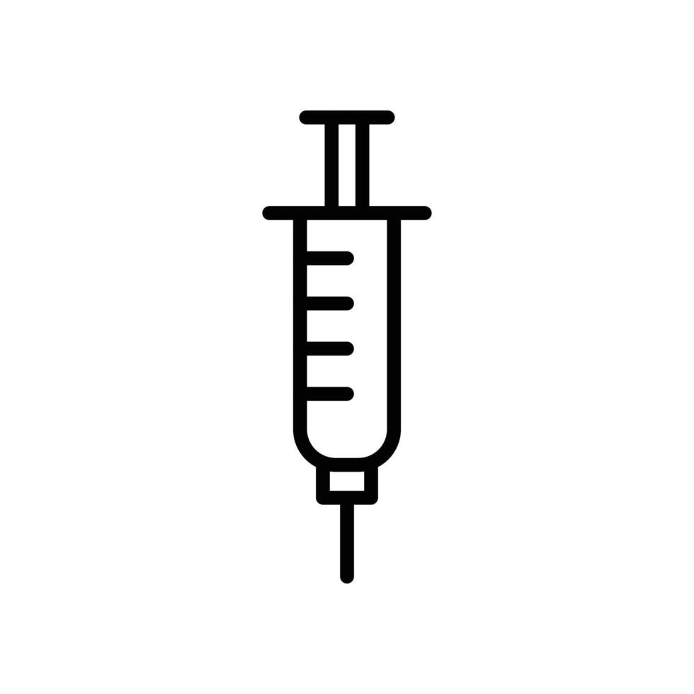 Intradermal injection icon Black and white outline vector