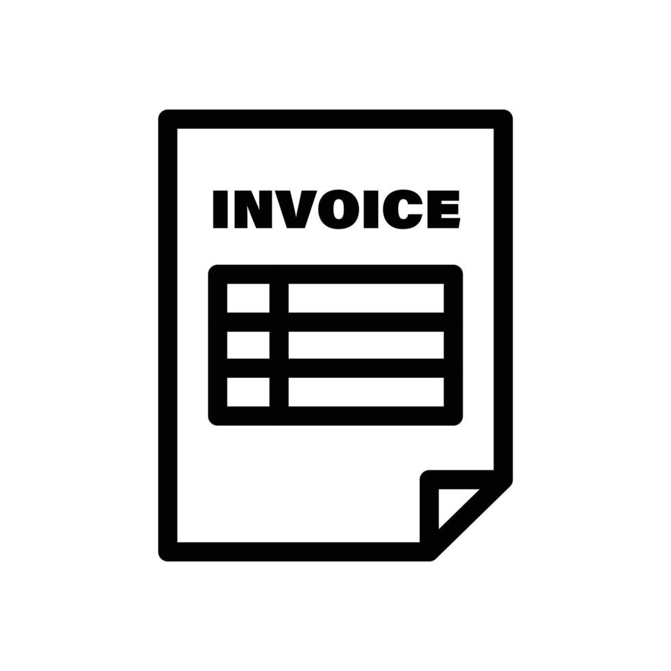 invoice icon Black and white outline vector