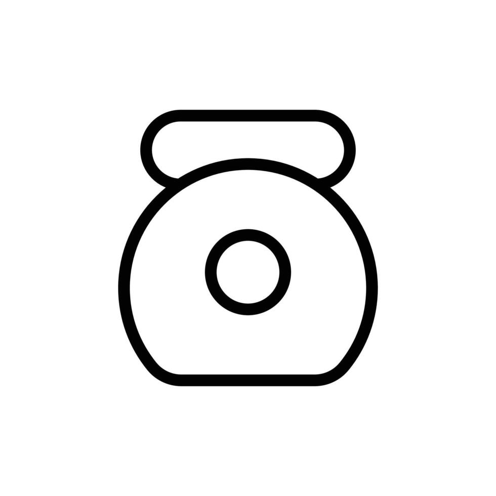 kettlebell icon Black and white outline vector