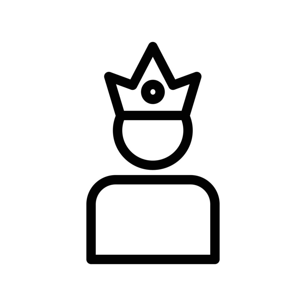 King icon Black and white outline vector
