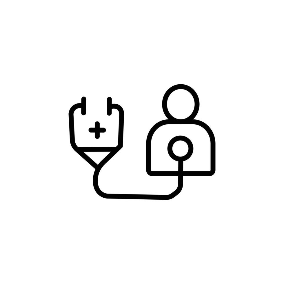 Medical check-up icon Black and white outline vector