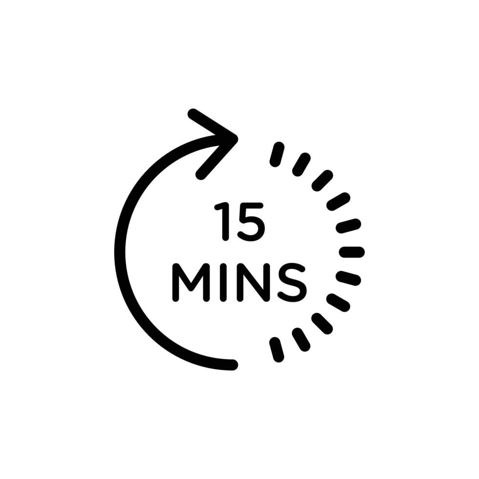 Minute timer icon Black and white outline vector
