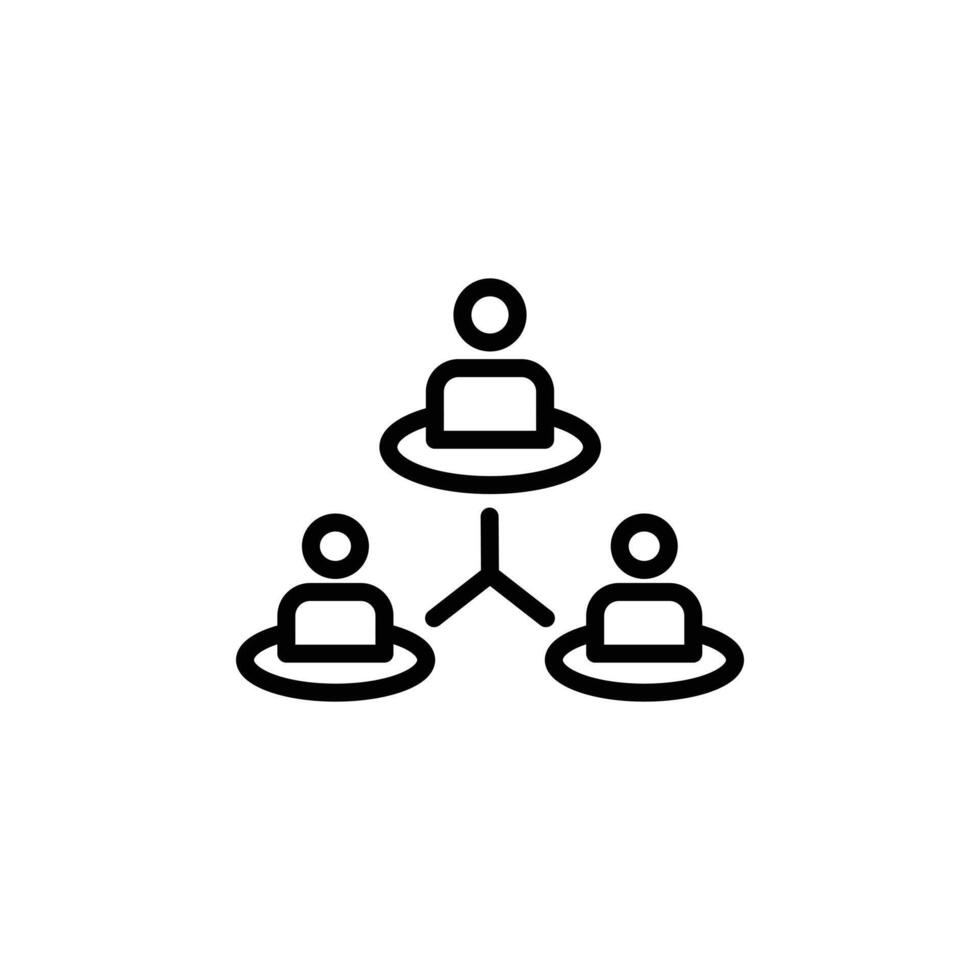 Modern teamwork icon Black and white outline vector