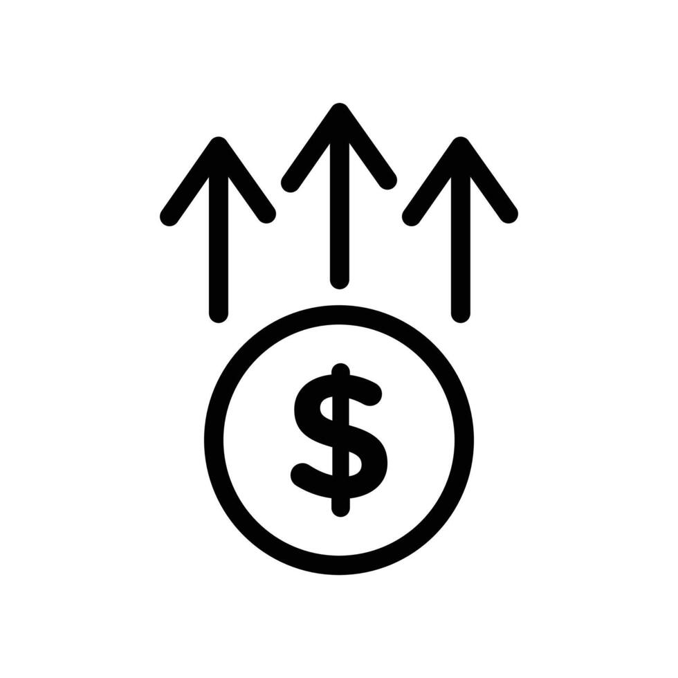 Money growing icon Black and white outline vector