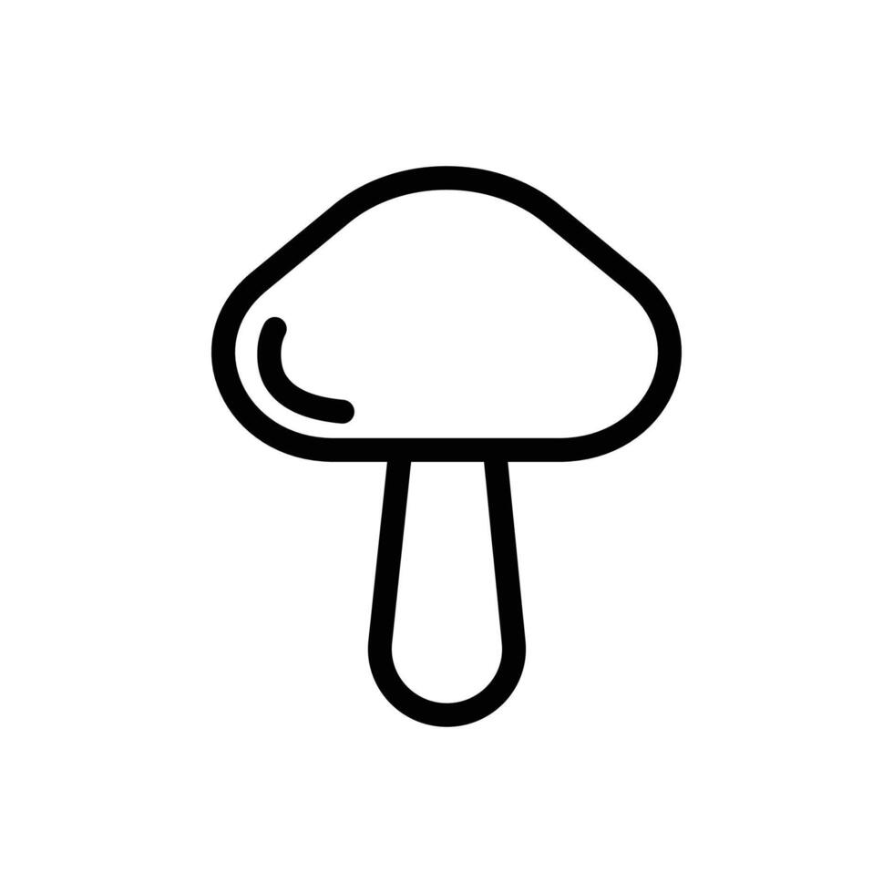 Mushroom icon Black and white outline vector