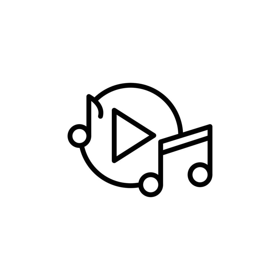 Music icon Black and white outline vector