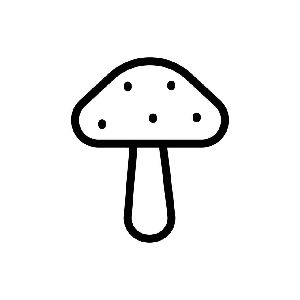 mushroom icon Black and white outline vector