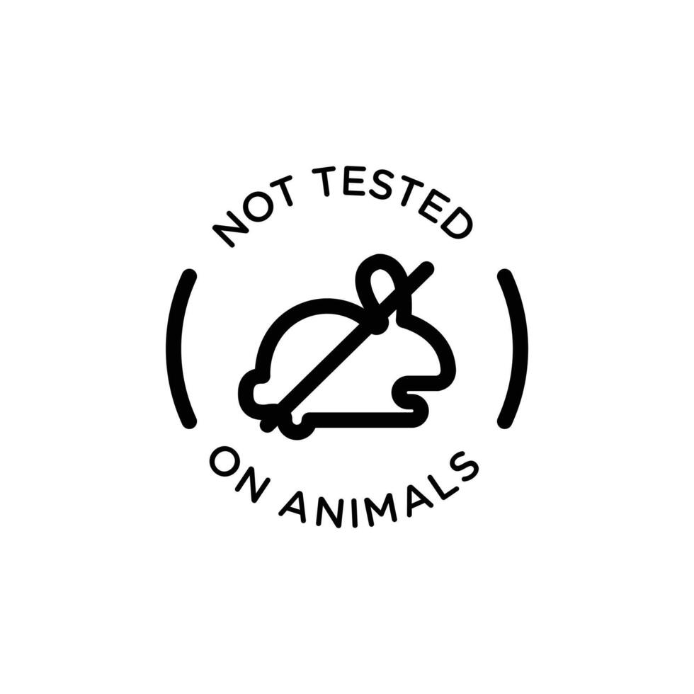 Not tested on animals icon Black and white outline vector