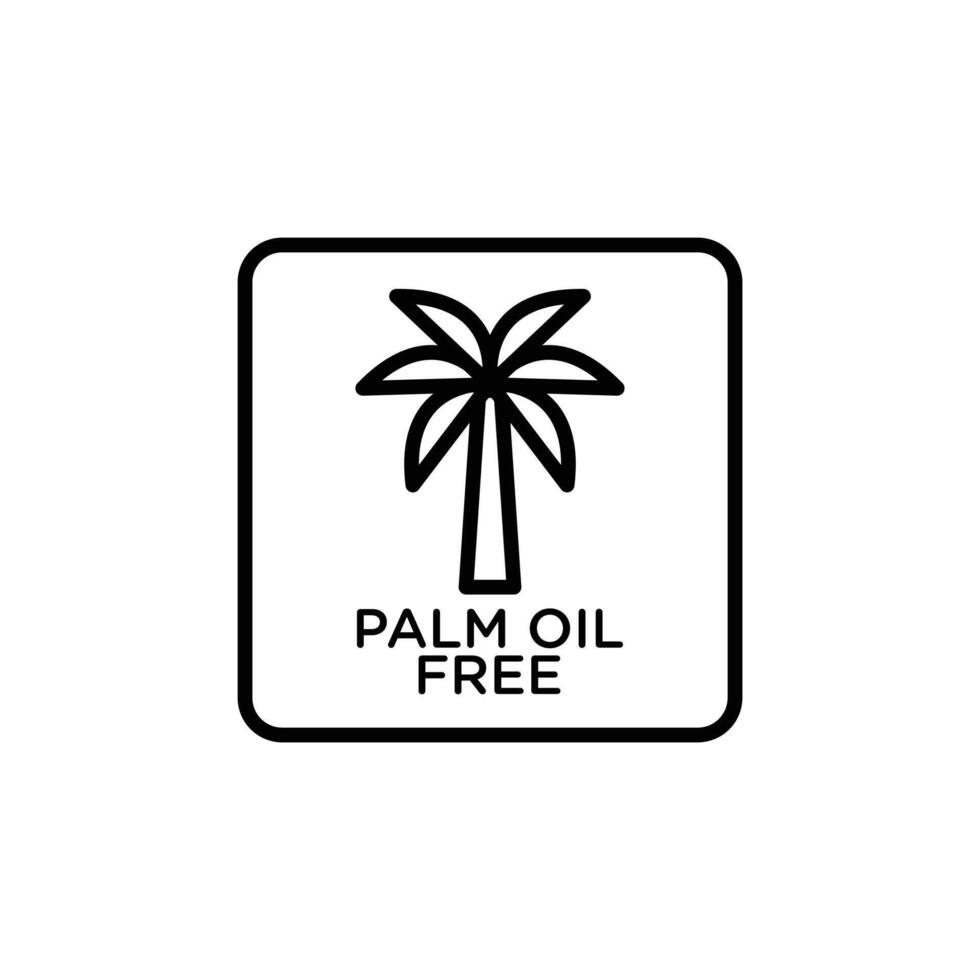 Palm oil free icon Black and white outline vector