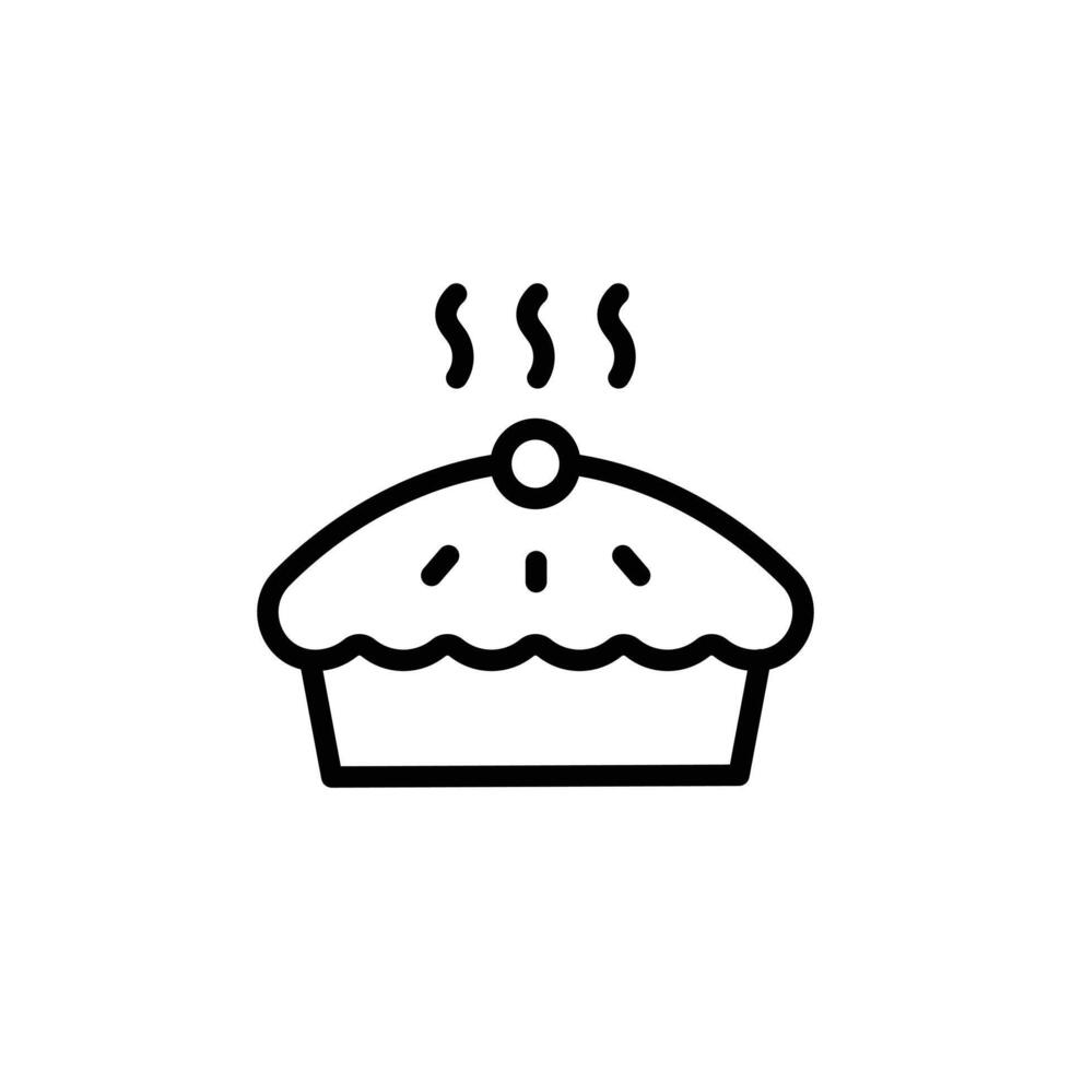 Pie icon Black and white outline vector