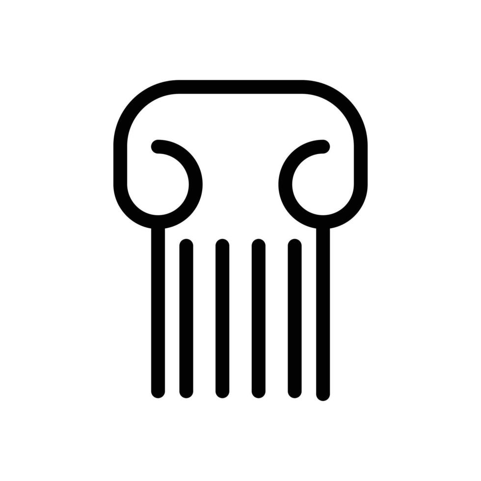Pillar column icon Black and white outline vector