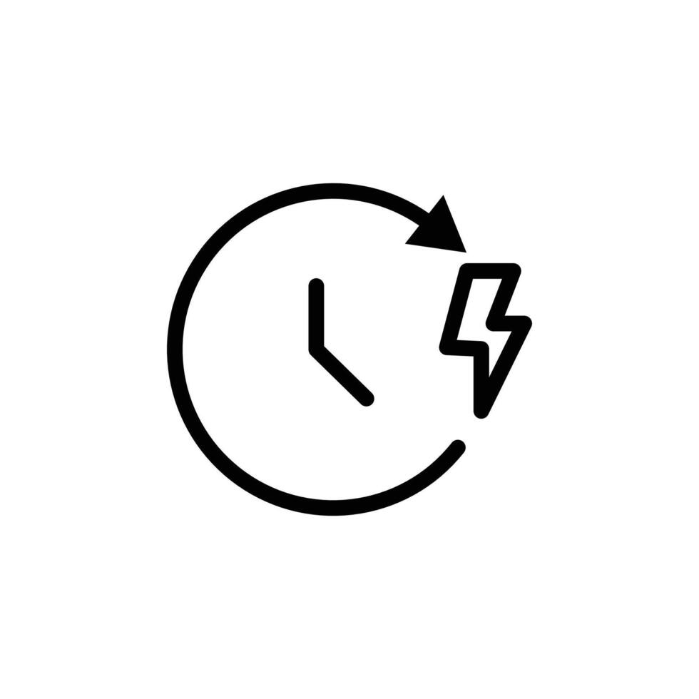 Quick time icon Black and white outline vector
