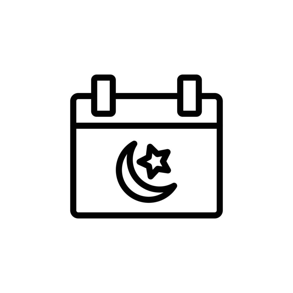 Ramadan Calendar Icon Black and white outline vector