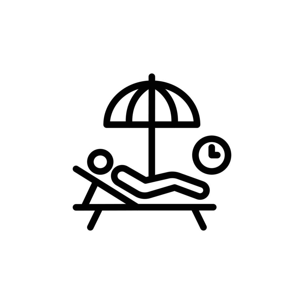 Relaxation icon Black and white outline vector