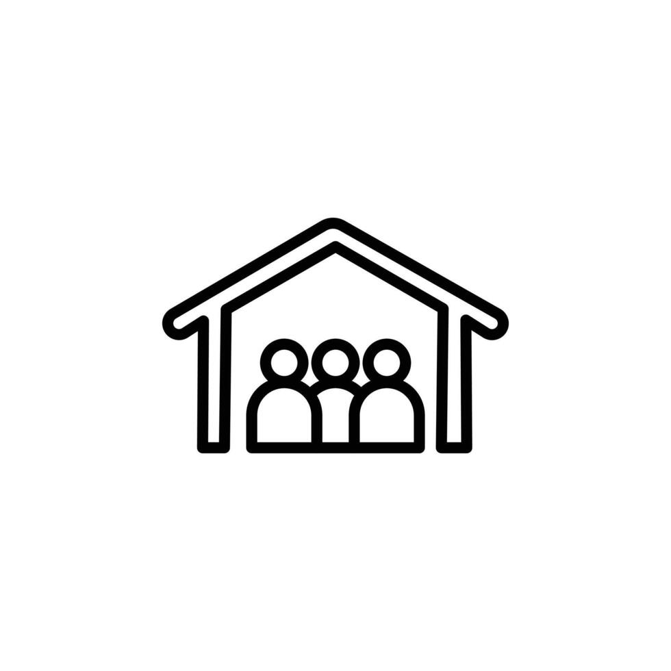 roommates icon Black and white outline vector