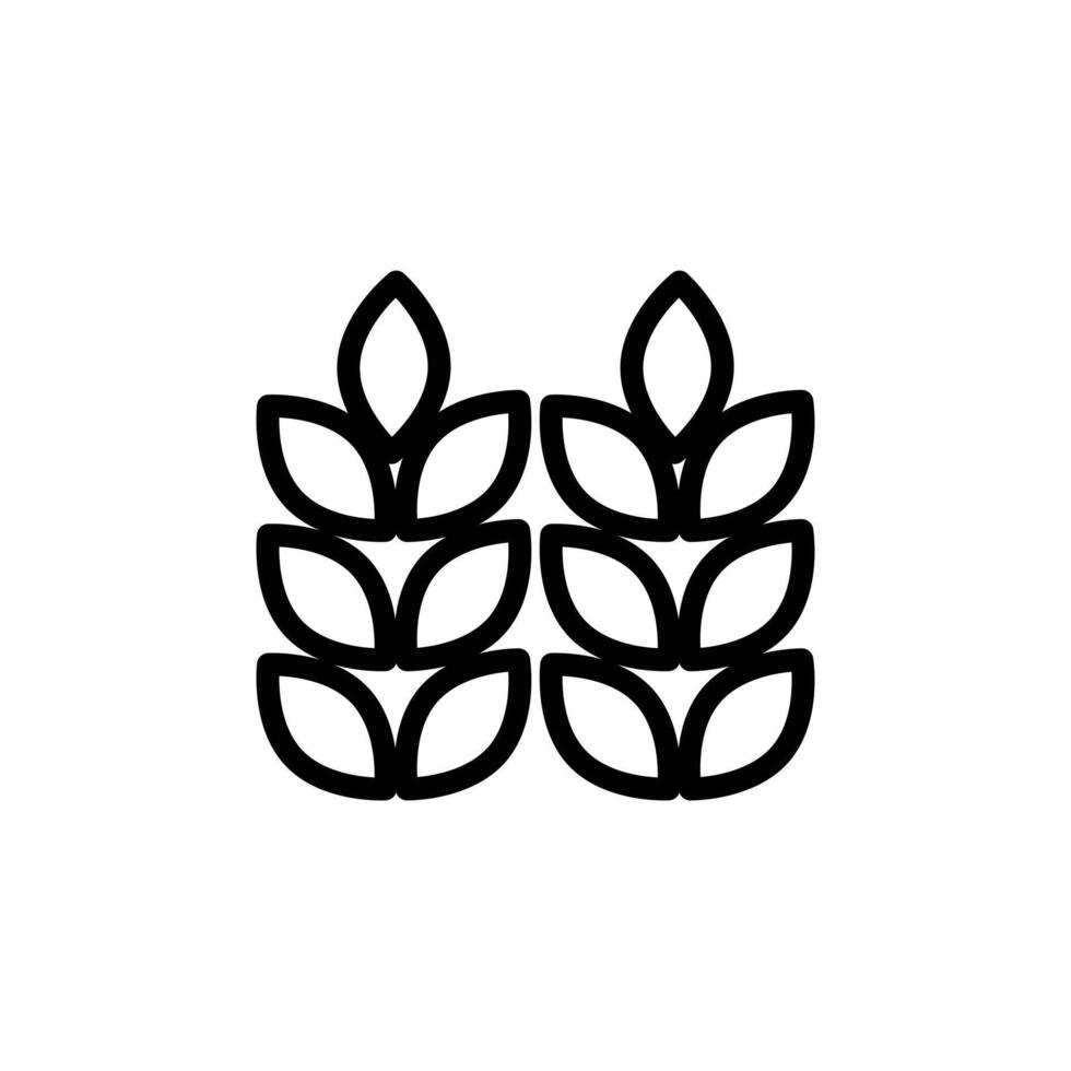 Rye icon Black and white outline vector
