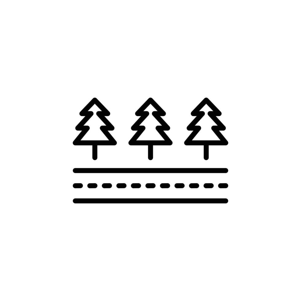 Road on landscape icon Black and white outline vector