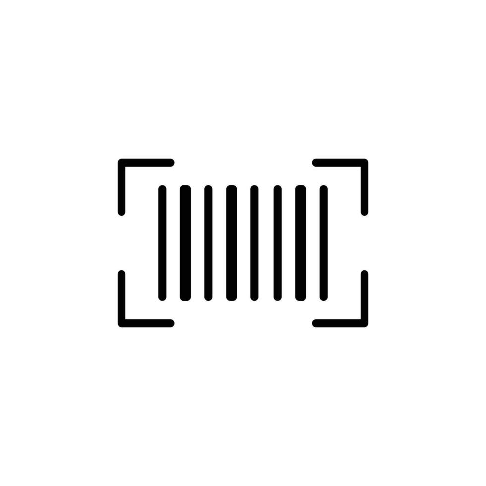 Scan barcode icon Black and white outline vector