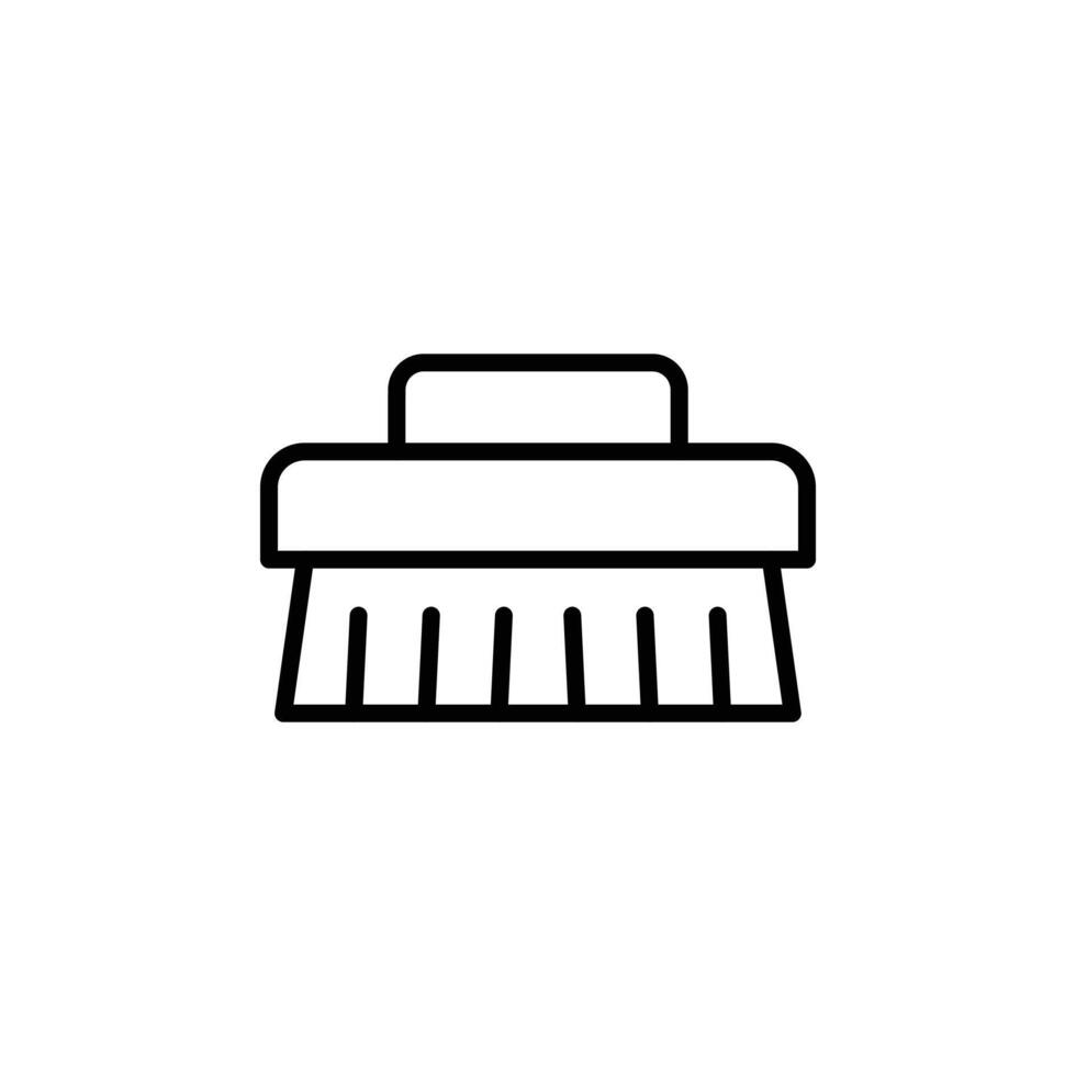 Scrubbing brush icon Black and white outline vector