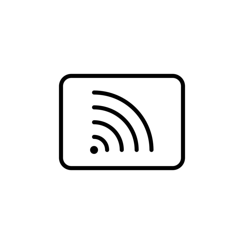 Screen cast icon Black and white outline vector