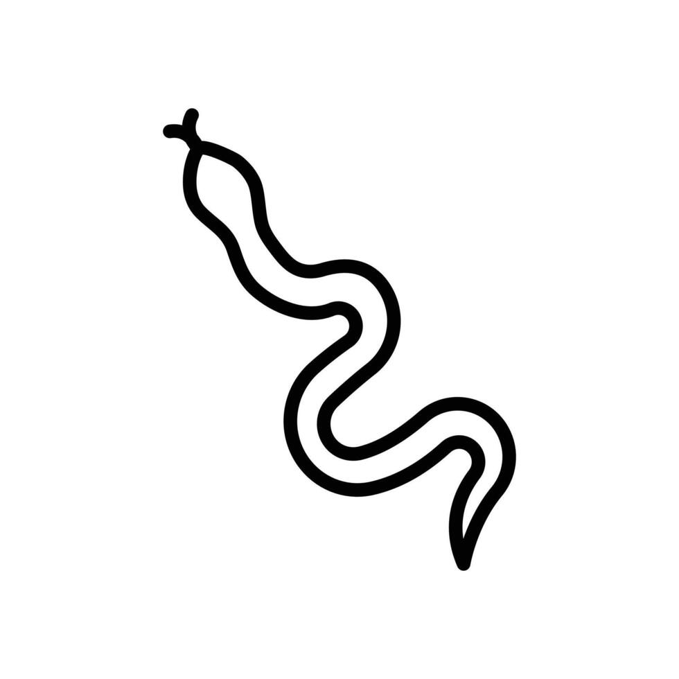 Snake icon Black and white outline vector