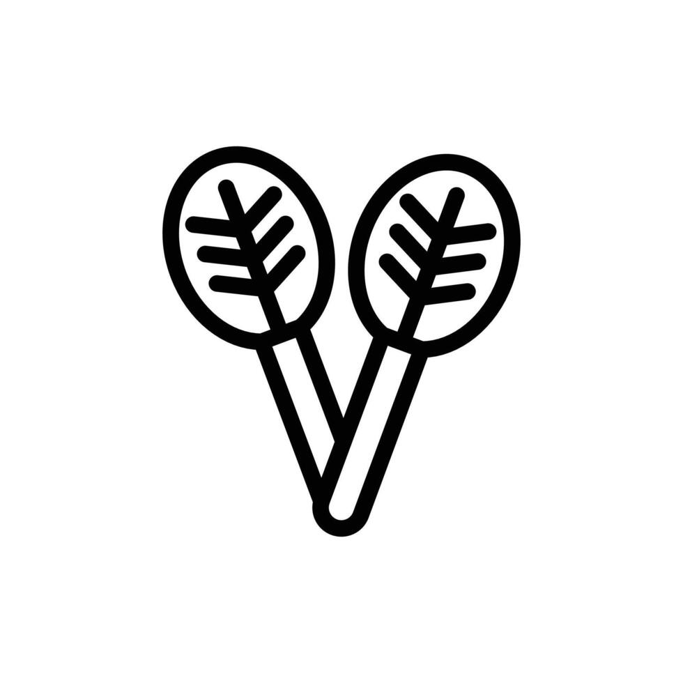 spinach icon Black and white outline vector