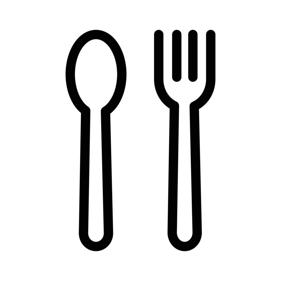 spoon and fork icon vector