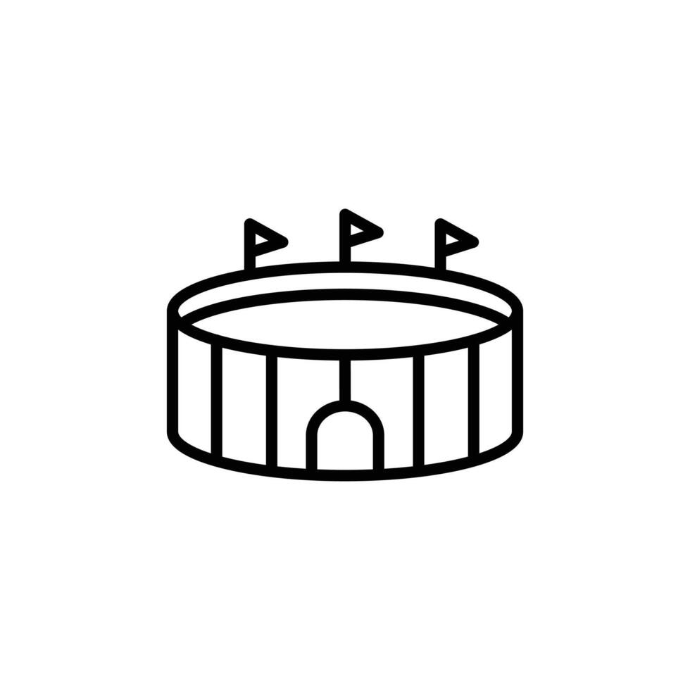 stadium icon Black and white outline vector