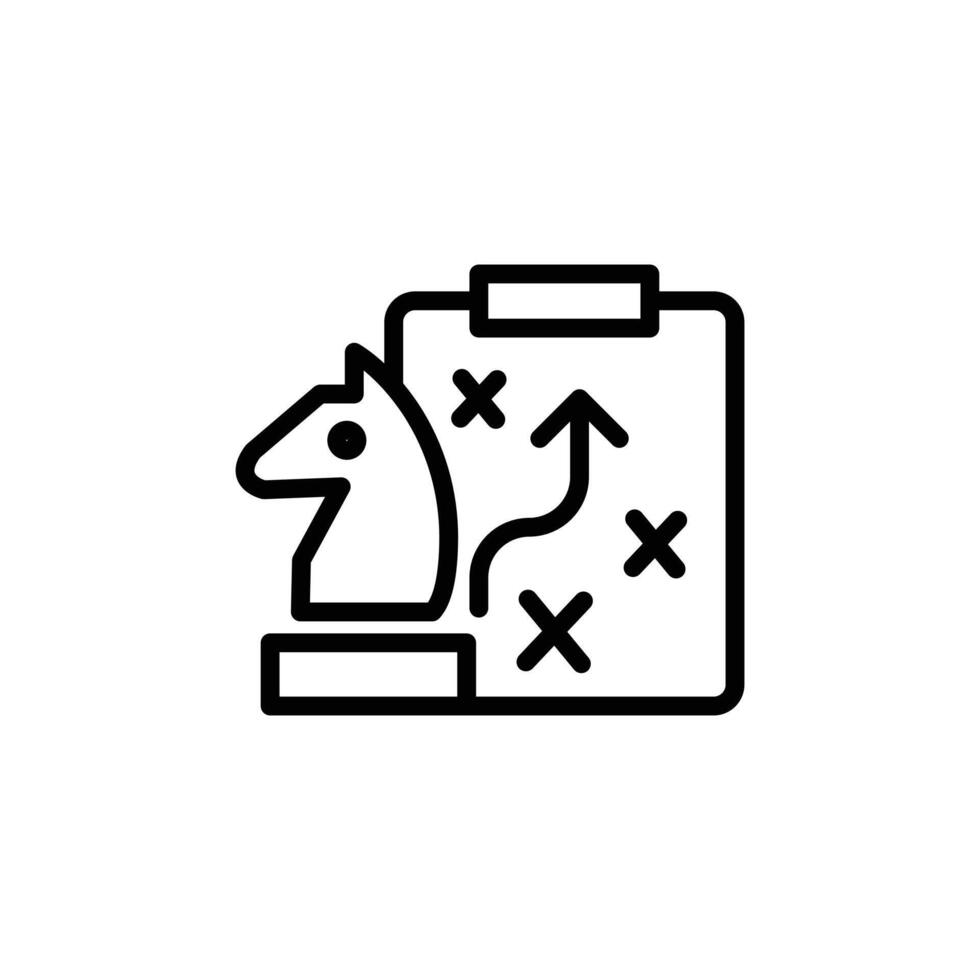 strategy icon Black and white outline vector