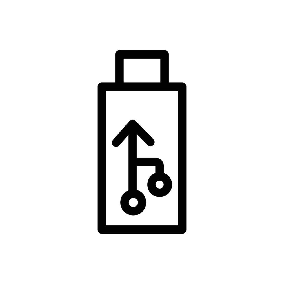 Usb stick icon Black and white outline vector
