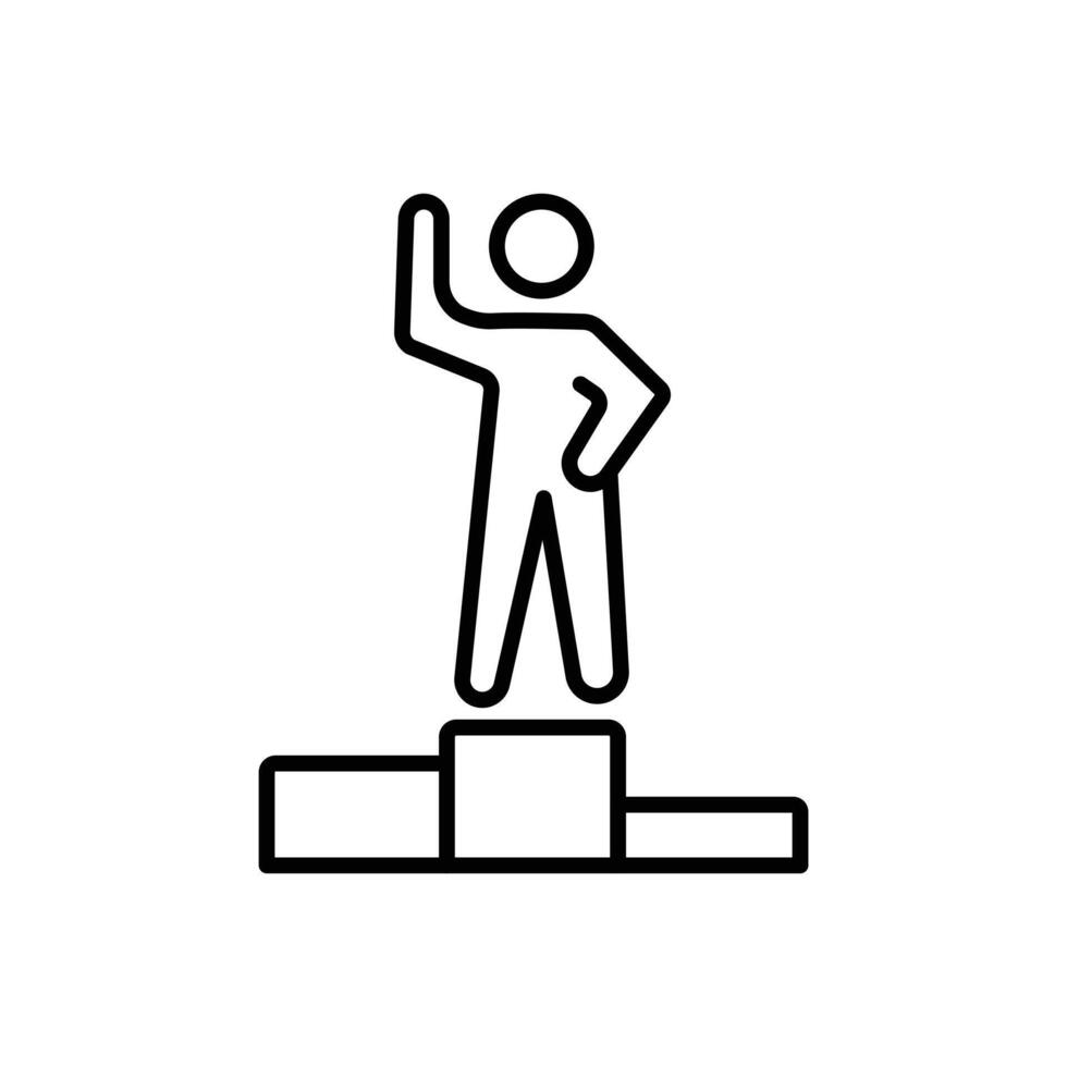 Victory icon Black and white outline vector