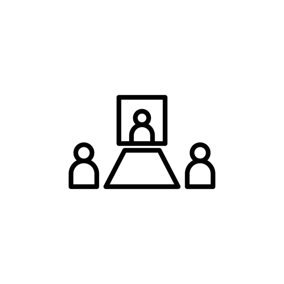 conference icon Black and white outline vector